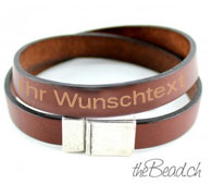 Gravierter Schmuck Lederarmband