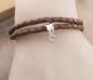 Preview: wrap braided leather bracelet sugar scull