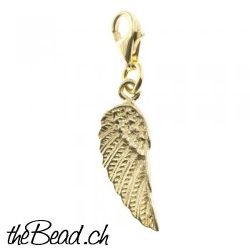 WING Charm 925 Sterling Silver gold plated