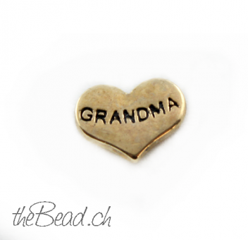Kleiner Herz Einleger " Grandma "  La Vie  Medaillons