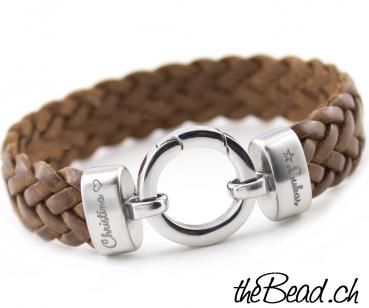 leather cord bracelet with engraving