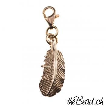 FEATHER Charm 925 Sterling Silver