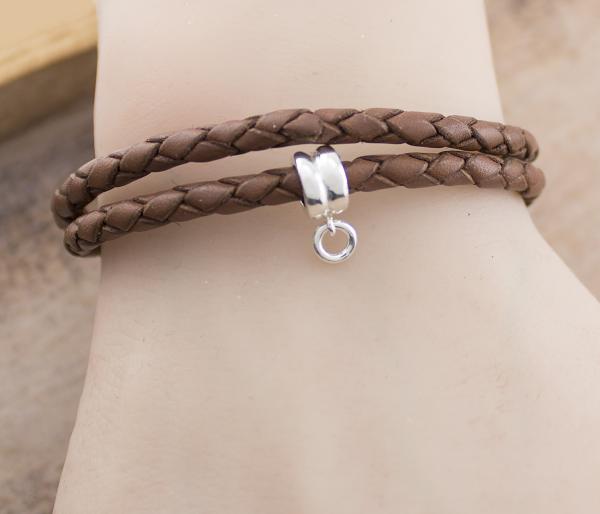 wrap braided leather bracelet sugar scull