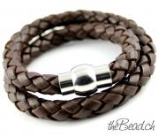 Damen Lederarmband schwarz mit magnetverschluss