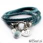 Preview: Amazonit  Wikelarmband Lederarmband mit Gravur Anhänger bei thebead