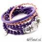 Preview: Leder und amethyst  Armband tolle Geschenkidee theBead in lila und rosa