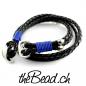 Preview: leather anchor bracelet in black