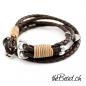 Preview: anchor leather bracelet in dark brown
