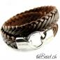 Preview: men leather bracelet flat braided