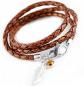 Preview: Damen Silber Feder lederarmband aus Silber theBead