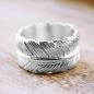 Preview: Feder Ring und Fingerringe in Form einer Feder aus Silber kaufen und bestellen gel eines engels  aus 925 sterling silber