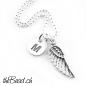 Preview: angel wing necklace with engraved pendant