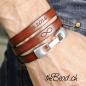 Preview: thebead engraved leather bracelet for him and her