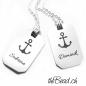 Preview: Anker Halskette und Gravur Schmuck Partnerhalsketten