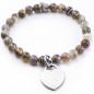 Preview: Botswana Achat armband mit Herzanhänger ger