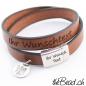 Preview: Lederarmband braun mit text und anhaenger