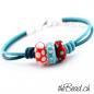 Preview: glasbead bracelet made of glassbeads and leather