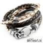 Preview: Krokodil 925 Sterling Silber Lederarmband theBead