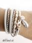 Preview: Damen wickelarmband pearl Lederarmband mit Venusblumen Anhänger theBead