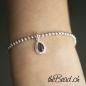 Preview: grey moonstone pendant silver beads bracelet