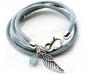 Preview: amazonit and wing leather bracelet for women with feather theBead