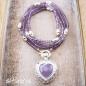 Preview: amethyst facettiert mit 925 Silber Perlen Kette schwarz