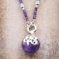 Preview: thebead Amethyst mit Silber Perlen und grossem Verschluss