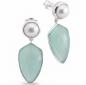 Preview: Ohrhänger mit aqua achat   925 sterling silber und Perlen