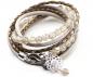 Preview: Achat Lederarmbänder und Perlenarmband mit Quaste und Regenbogen Mondstein Anhänger von the Bead