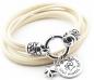 Preview: cremefarbenes lederarmband mit gravuranhaenger