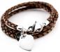 Preview: geflochtenes Lederarmband mit herz Glücksbringer theBead