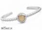 Preview: Armreif aus Silber mit orangem Mondstein