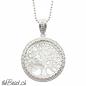 Preview: PERLMUTT lebensbaum Anhänger mit 925 Sterling Silber mit Kugelkette Sterling