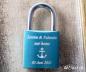 Preview: blue love lock with engraving