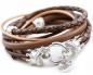 Preview: Damen Wikelarmband mit Kronen Verschluss Leder & Silber thebead.ch