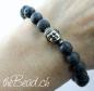 Preview: Perlenarmband aus Lava mit Buddha von theBead.ch