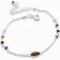 Preview: Silberarmband mit bunten Turmalin Steinen