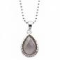 Preview: silber halskette mit chocolate mondstein edelsteinschmuck online kaufen