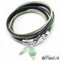 Preview: chrysopras leather bracelet  aus 925 sterling silber armband