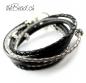 Preview: Damen Leder-Armband mit 925 Sterling Kronen Kroenchen theBead