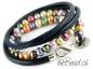 Preview: Nappaleder Damen Armband mit bunten perlen theBead