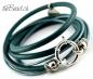 Preview: Damen Lederarmband NELE mit Kronen Verschluss aus 925 Silber theBead