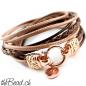 Preview: Damen Armband mit Leder und 925 sterling silber rose gold vergoldet theBead