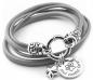 Preview: Graues lederarmband mit gravur Anhänger