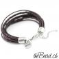 Preview: dunkelbraunes Herren Lederarmband mit Edelstahl Verschluss the Bead