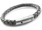 Preview: Graues Lederarmband geflochten mit Verschluss the Bead