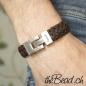 Preview: Herren armband mit gravur verschluss und Leder