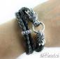 Preview: Tiger Lederarmband Armband braun mit Tiger Sterling silber theBead