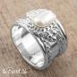 Preview: Silber Fingerring Perle Ring Perlenring