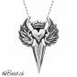 Preview: silberhalskette mit fluegel herz krone schwert
